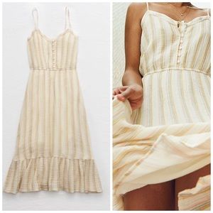 Aerie Tiered Stripe Midi Dress